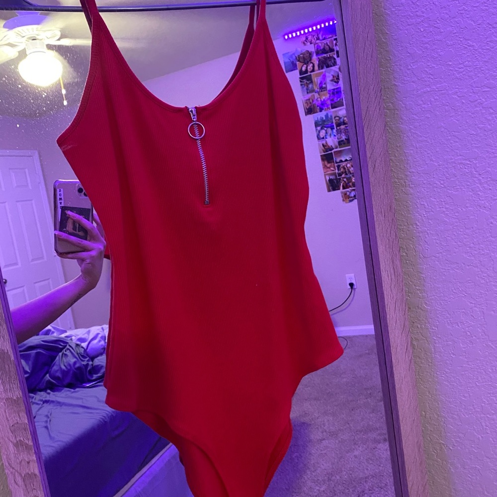 Red body suit